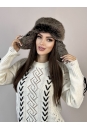 Шапка женская из текстиля с кроликом 8023201-3
